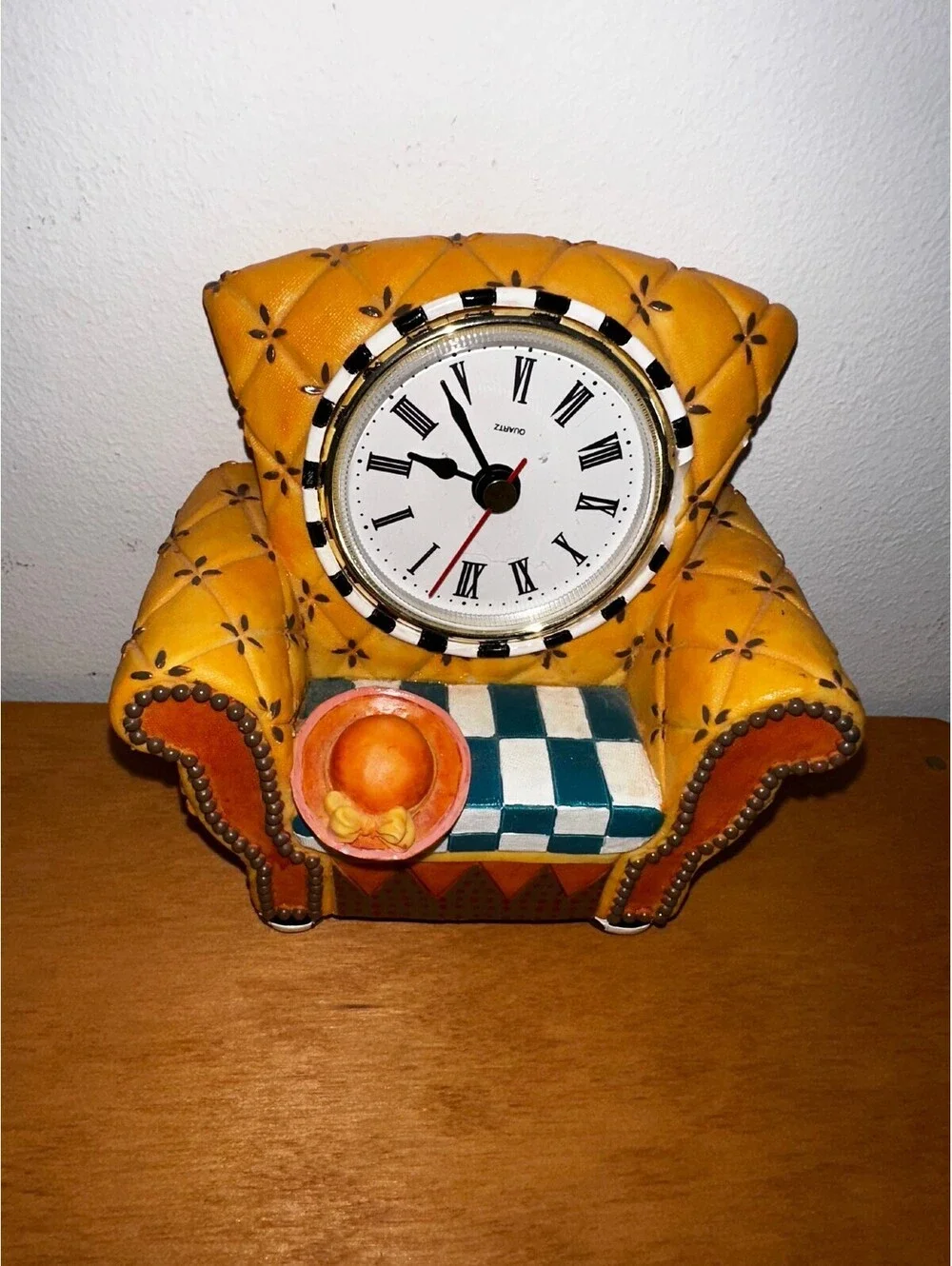 Milton and Louis Novelty Vintage Yellow Armchair Clock